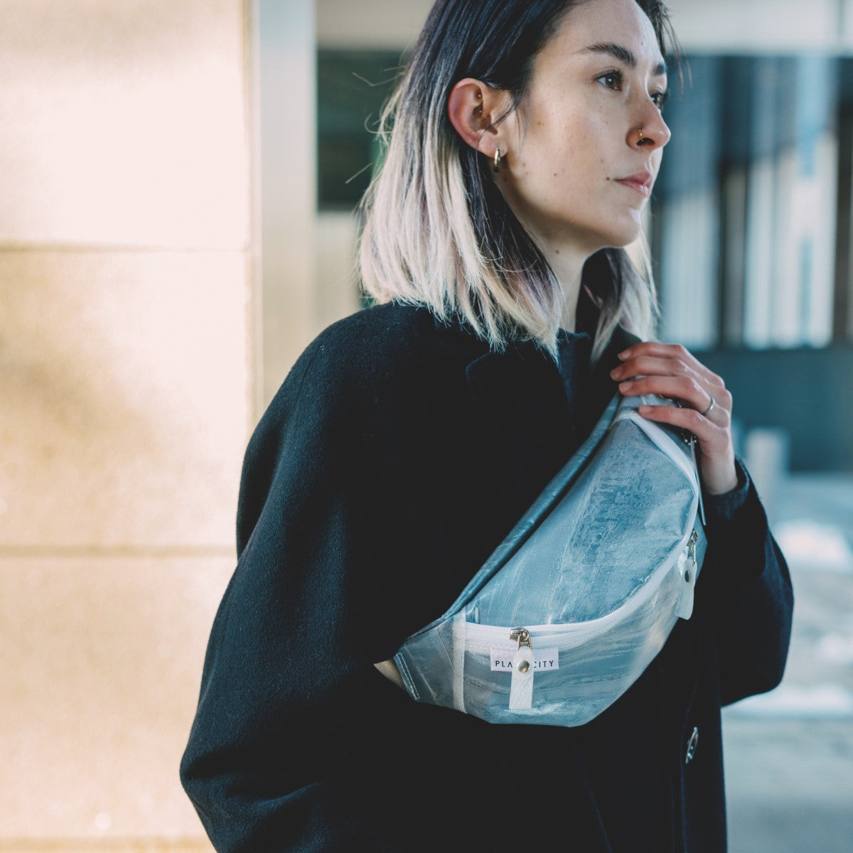 Plasticity プラスティシティ　ウエストバック　ボディバック　黒 PLASTICITY サステナブル ウエストバッグ 防水 ブランド ボディ