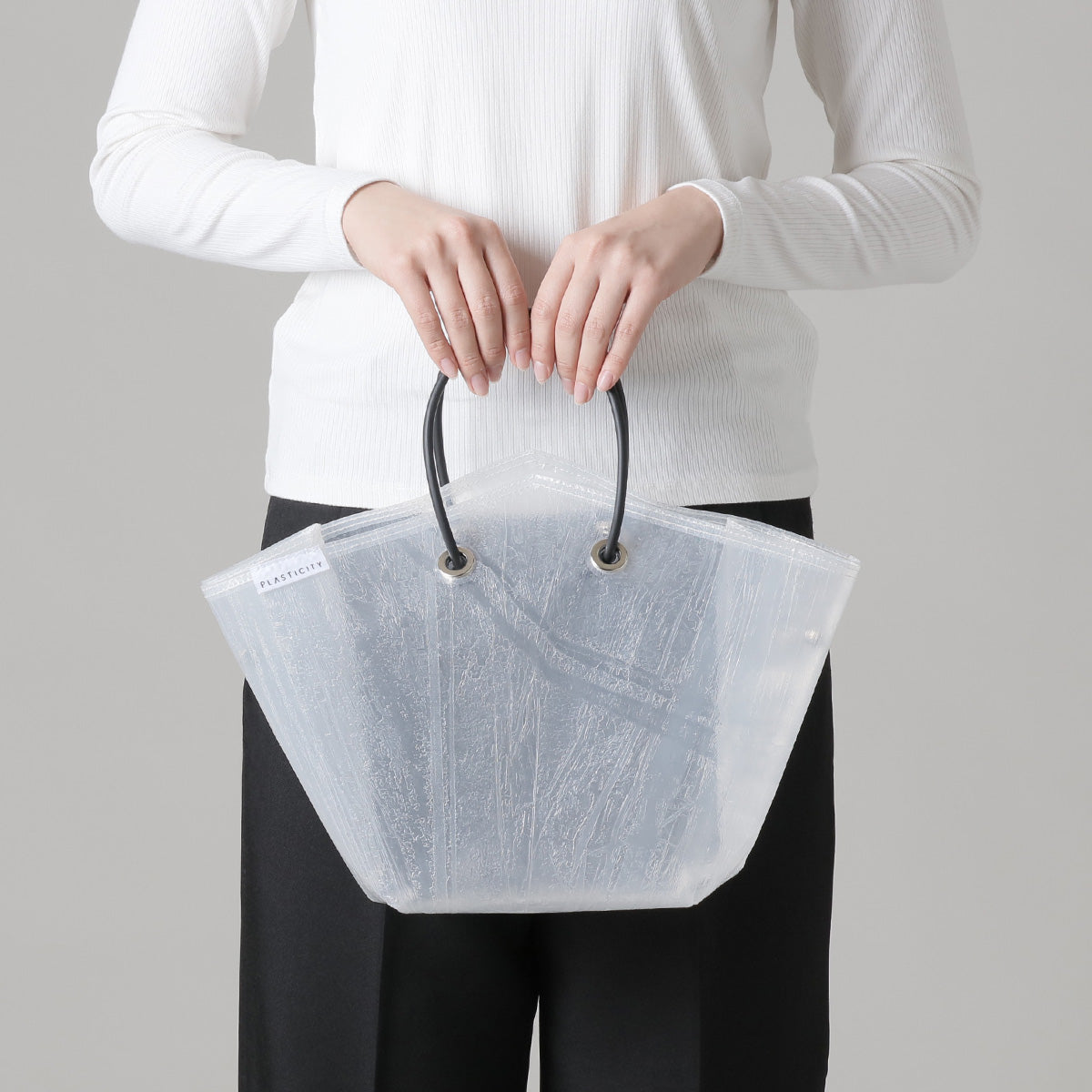PLASTICITY 透明エコバッグ PLASTICITY サステナブル トートバッグ 撥水 雨 防水 ブランド
